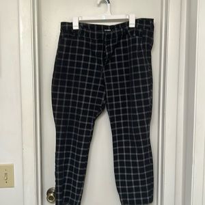 Plaid dress pants ankle cut